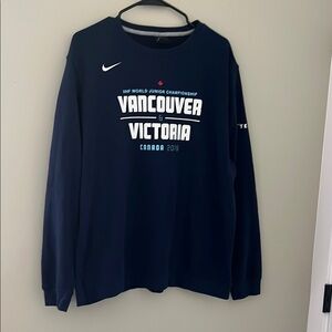 Nike Blue and White Long Sleeve Tee with Vancouver Victoria Print